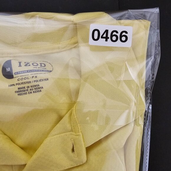 Izod XFG Mens Yellow Golf Polo Shirt M 100% Polyester Cool.fx Short Sleeve - Picture 8 of 8